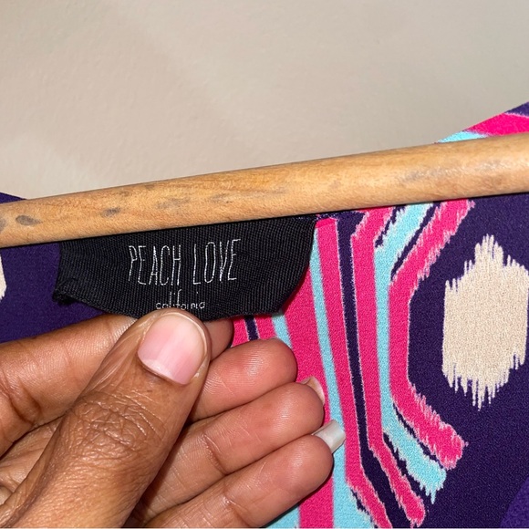 PEACH LOVE MULTICOLORED BELTED TUNIC - Picture 2 of 4